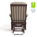 Tuscany espresso with taupe swirl glider and ottoman with GGG and PTPA logos on top right