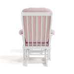 Tuscany white with pink swirl glider and ottoman back view