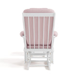 Tuscany white with pink swirl glider and ottoman back view