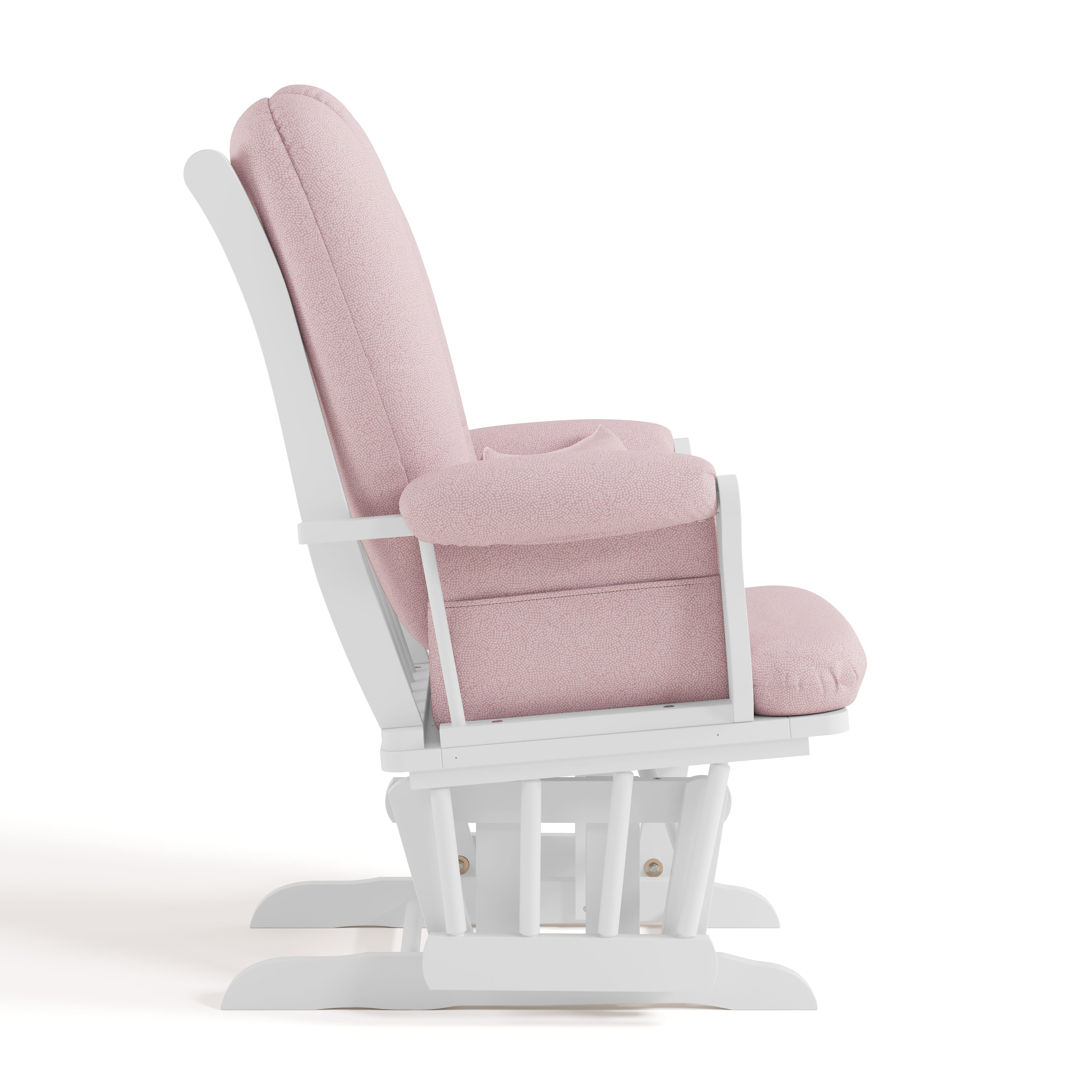 Tuscany white with pink swirl glider side view