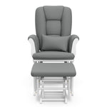 Tuscany white with gray glider and ottoman front view