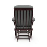 Tuscany espresso with gray glider and ottoman back view