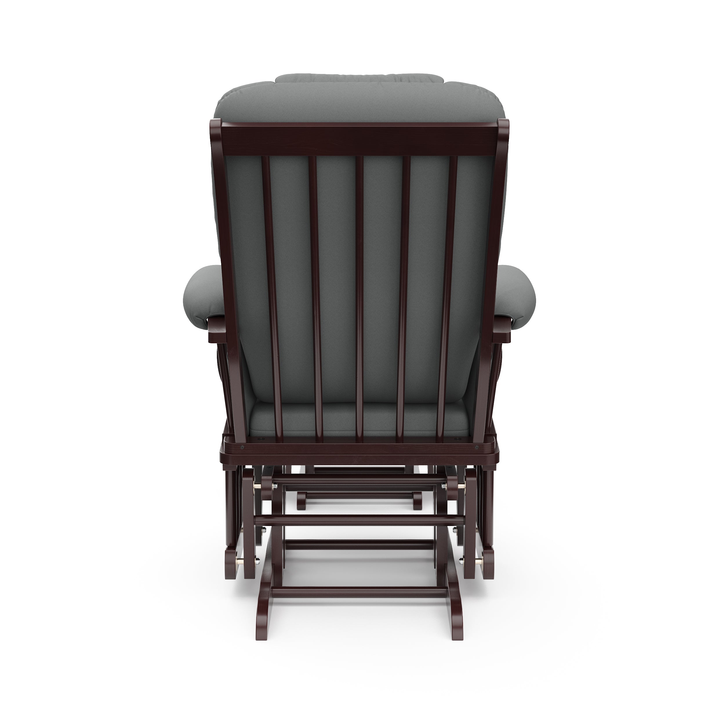 Tuscany espresso with gray glider and ottoman back view