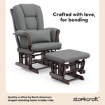 Tuscany espresso with gray glider and ottoman style callout