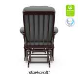 Tuscany espresso with gray glider and ottoman with GGG and PTPA logos on top right