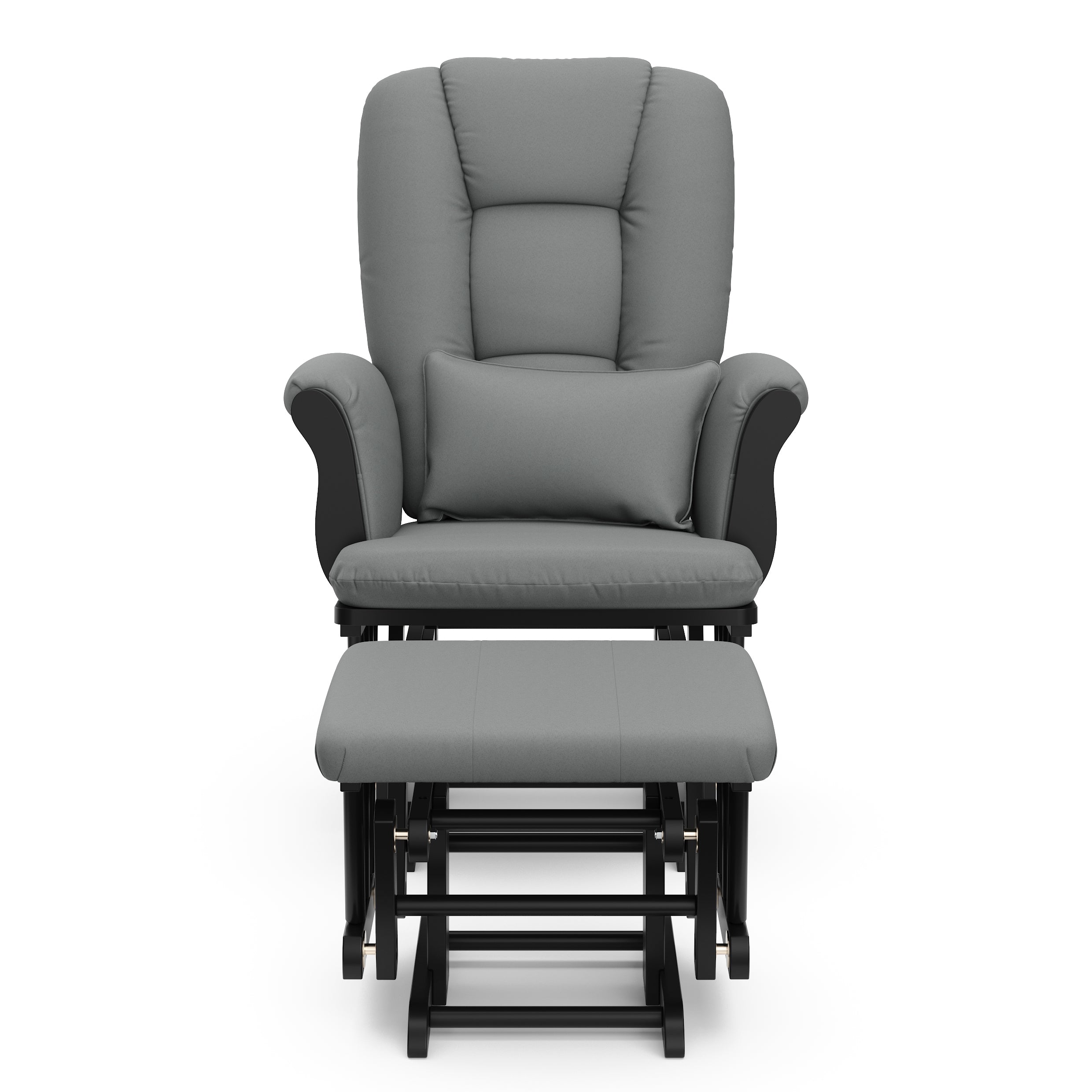 Tuscany black with gray glider and ottoman front view
