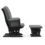 Tuscany black with gray glider and ottoman side view