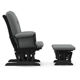 Tuscany black with gray glider and ottoman side view