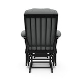 Tuscany black with gray glider and ottoman back view