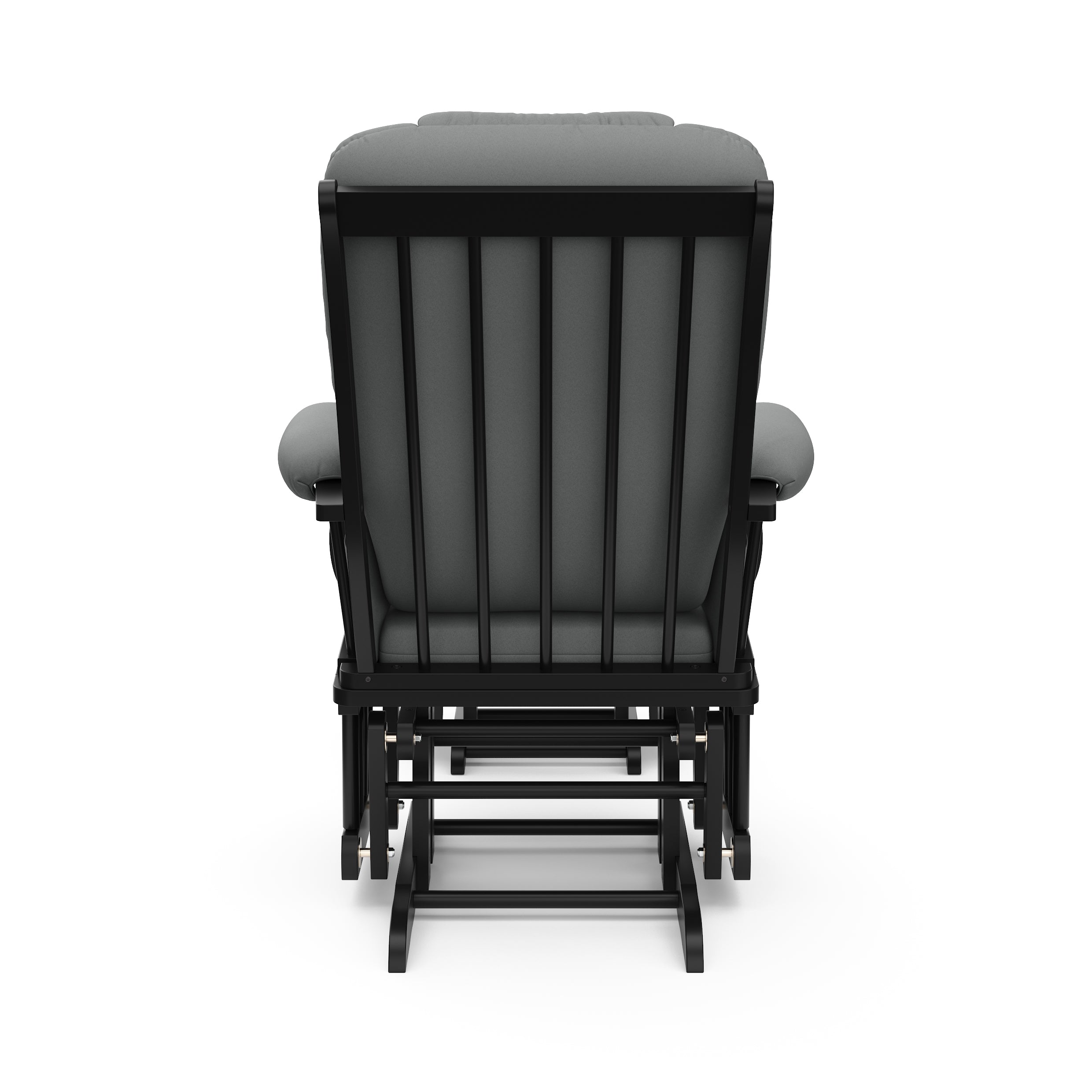 Tuscany black with gray glider and ottoman back view