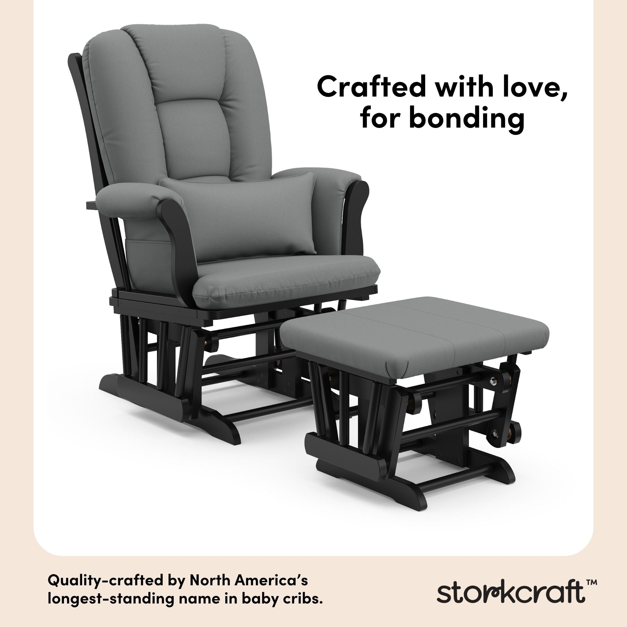 Tuscany black with gray glider and ottoman style callout