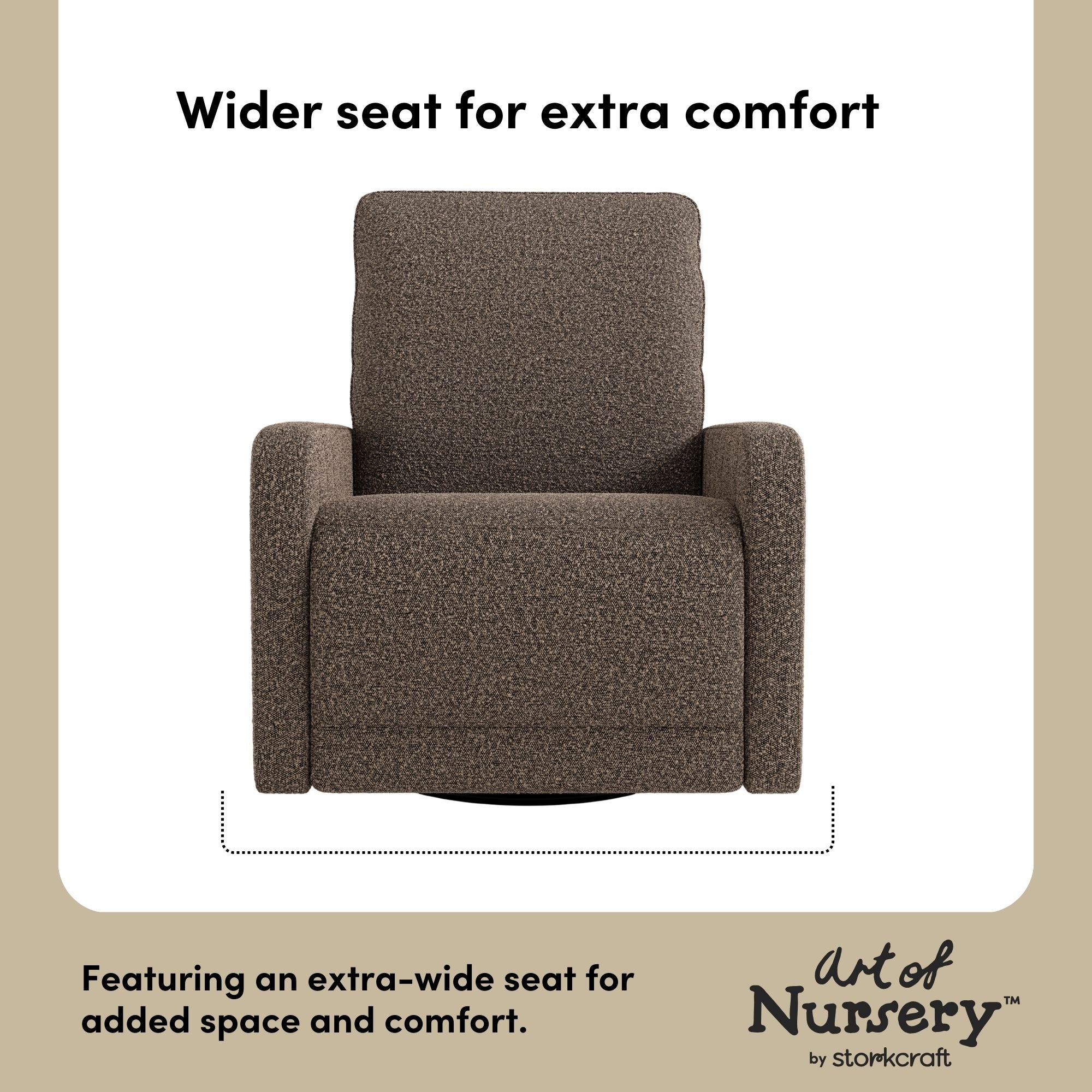 Kyoto mountain brown boucle wide glider wide seat callout