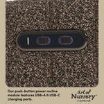 Kyoto mountain brown boucle wide glider dual usb ports callout