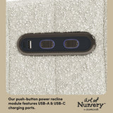 Kyoto ivory boucle wide glider dual usb ports callout