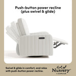 Kyoto ivory basketweave wide glider power recline callout