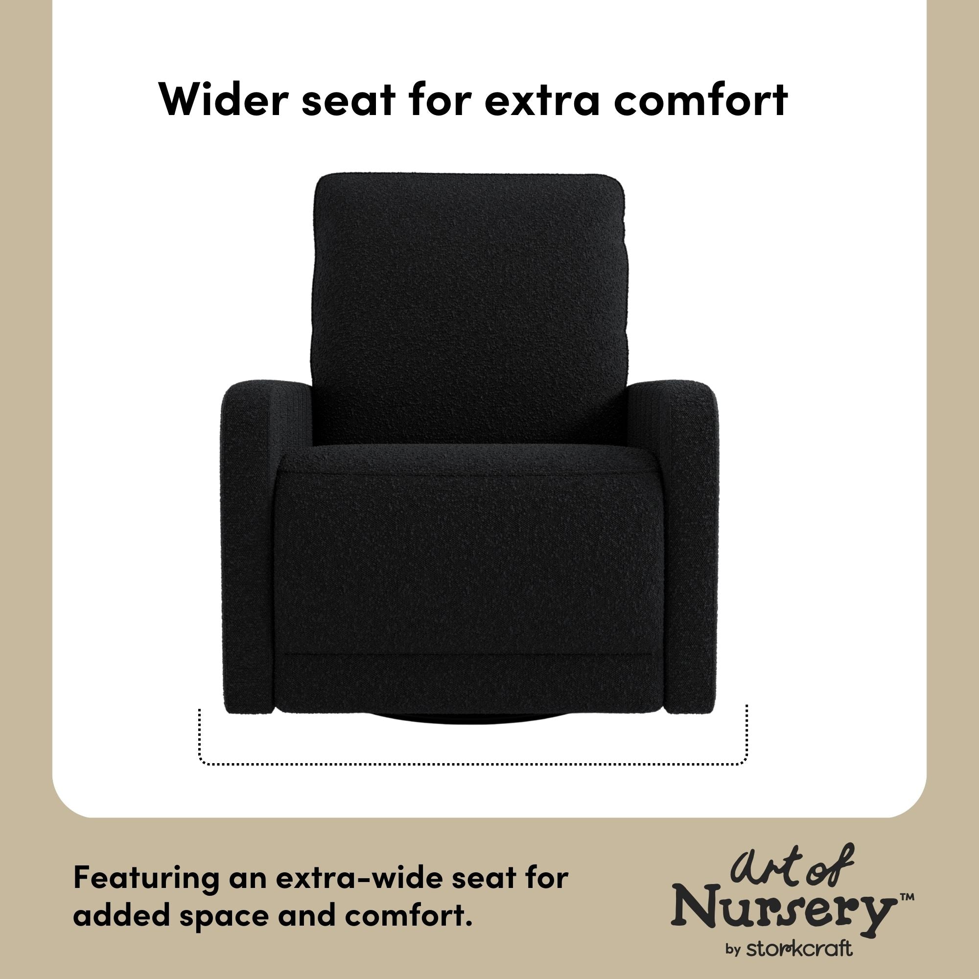 Kyoto black boucle wide glider wide seat callout