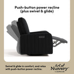 Kyoto black boucle wide glider power recline callout