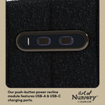 Kyoto black boucle wide glider dual usb ports callout