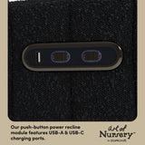 Kyoto black boucle wide glider dual usb ports callout