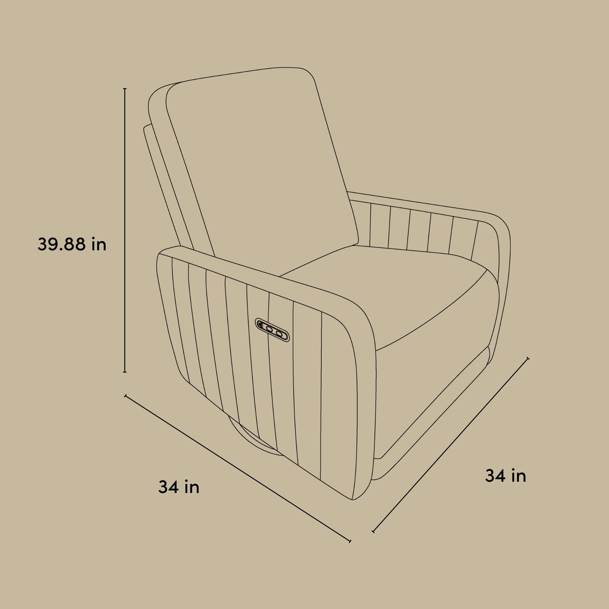 Kyoto wide glider line drawing with dimensions