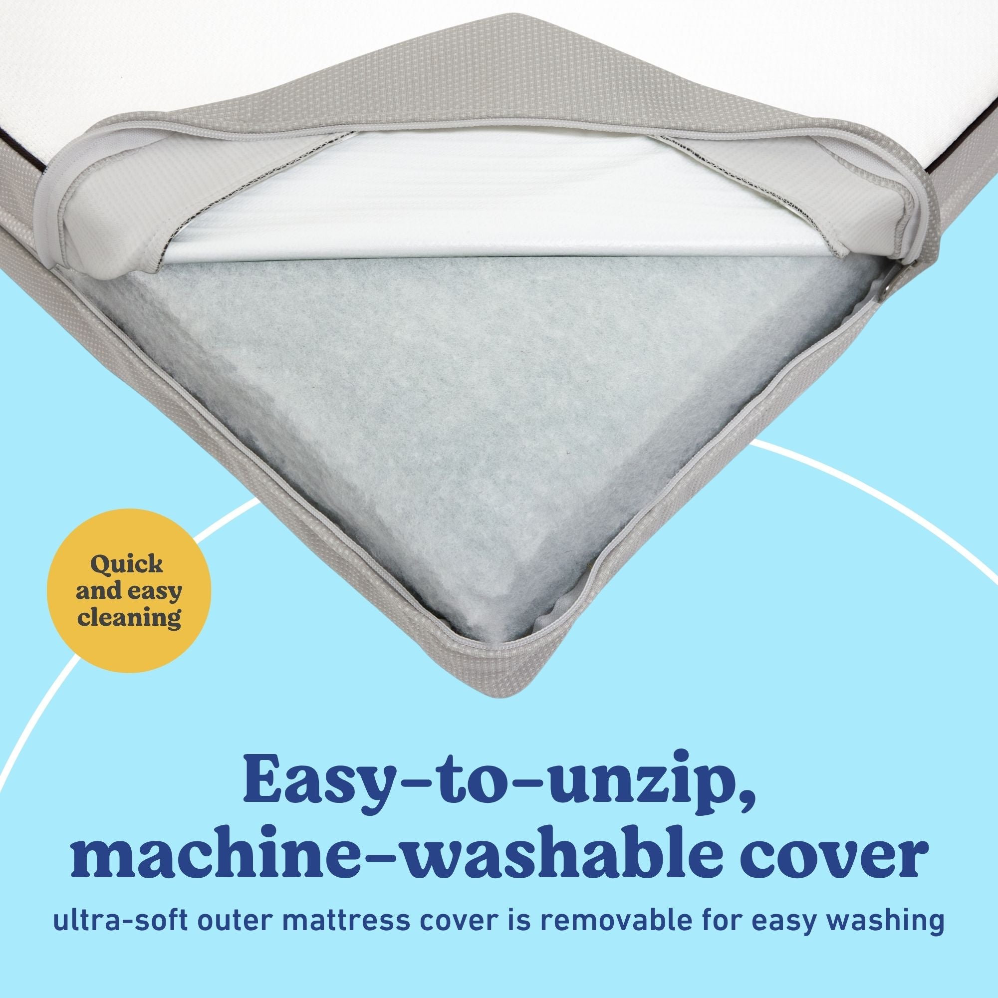 Graco 5-Inch Crib And Toddler Mattress removable cover callout