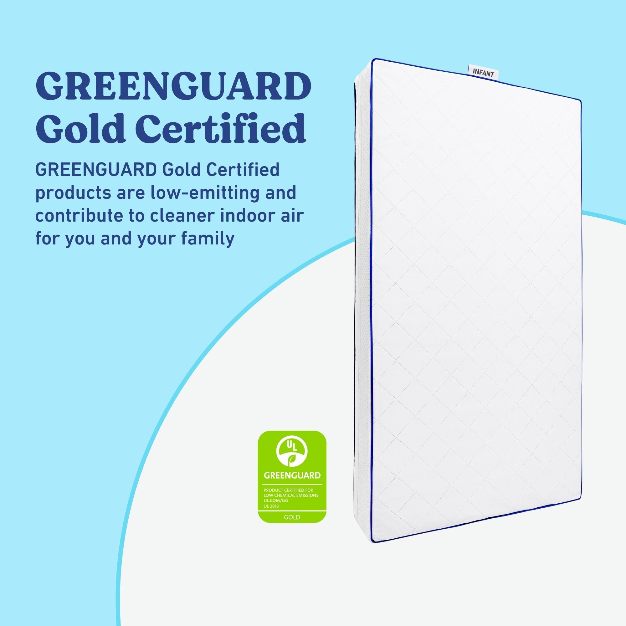 Graco 6-Inch Water-Resistant Dual-Sided Crib And Toddler Mattress GGG certified callout