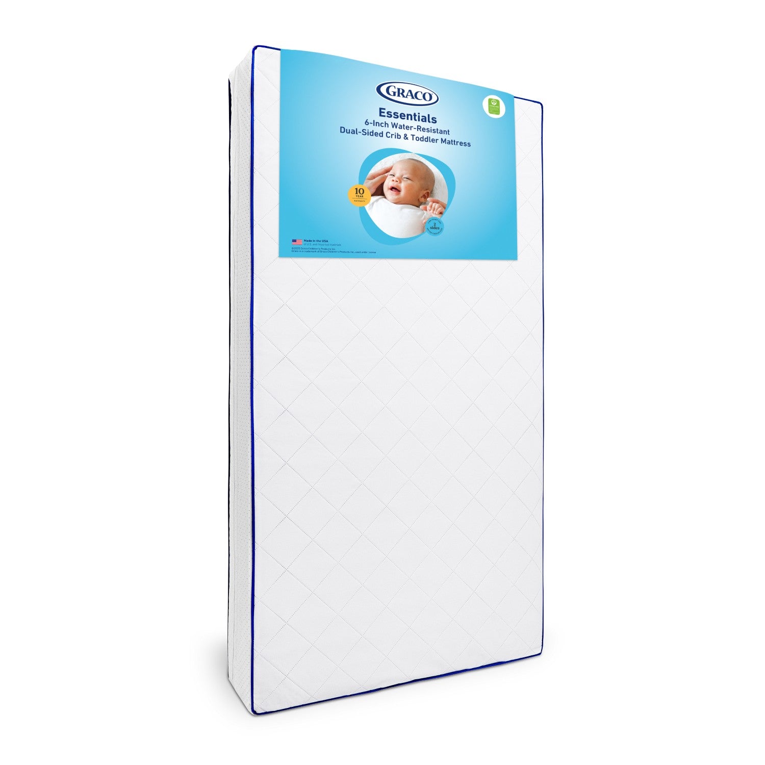 Graco Essentials 6-Inch Water-Resistant Dual-Sided Baby Crib & Toddler Bed Mattress