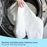 machine-washable outer mattress cover in washing machine