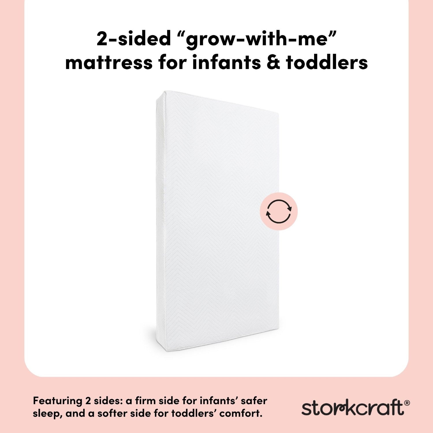 Storkcraft 6-Inch Water-Resistant Grow-with-Me Dual-Sided Baby Crib & Toddler Bed Mattress