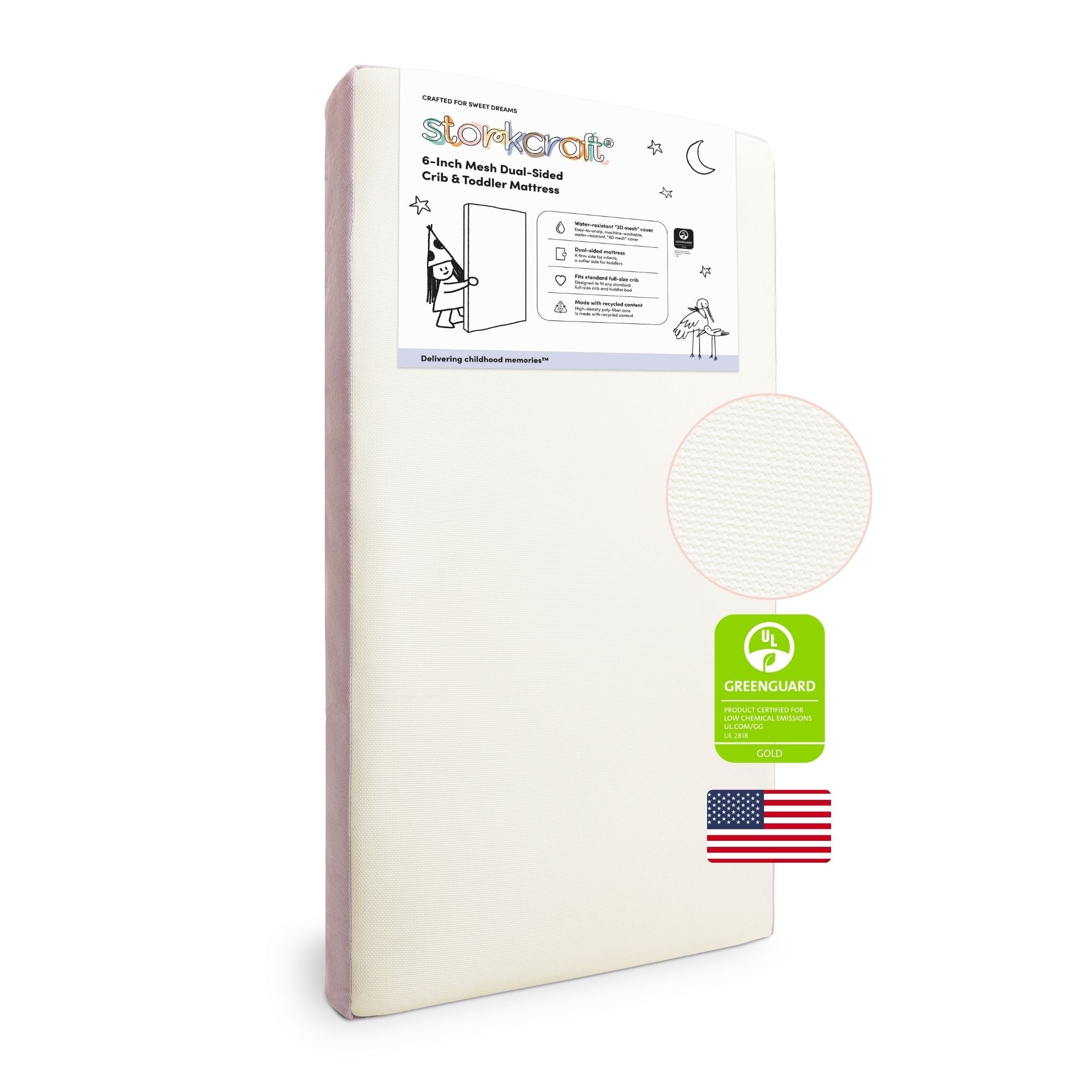 Storkcraft 6-Inch Mesh Dual-Sided Crib And Toddler Mattress litho