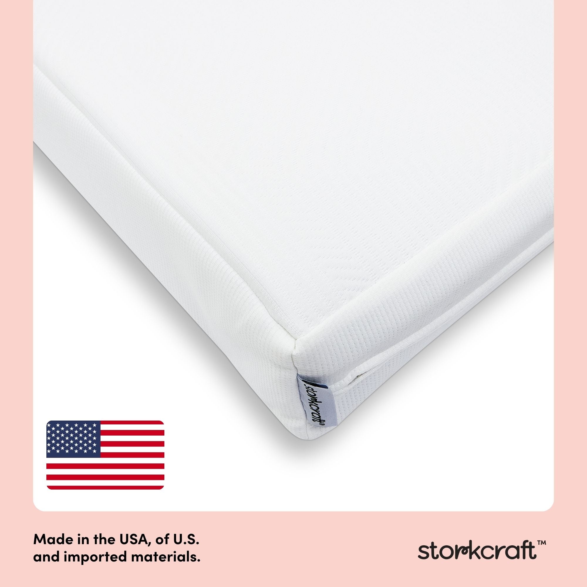 Storkcraft 6-Inch Dual-Sided Crib And Toddler Mattress made in America callout