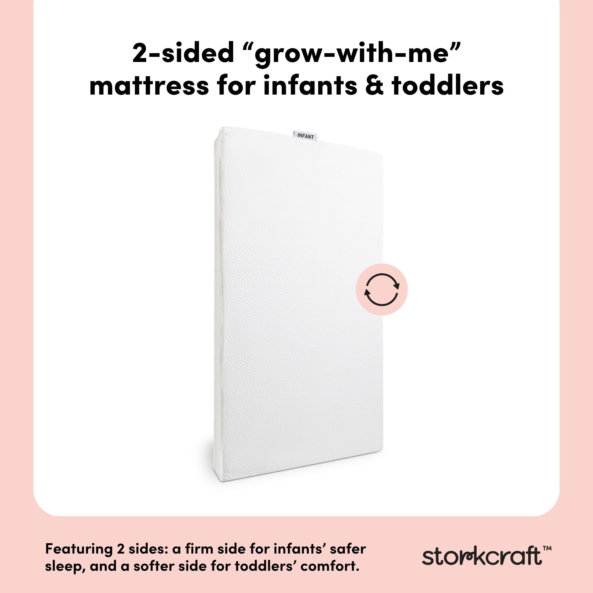 Storkcraft 6-Inch Dual-Sided Crib And Toddler Mattress dual-sided callout
