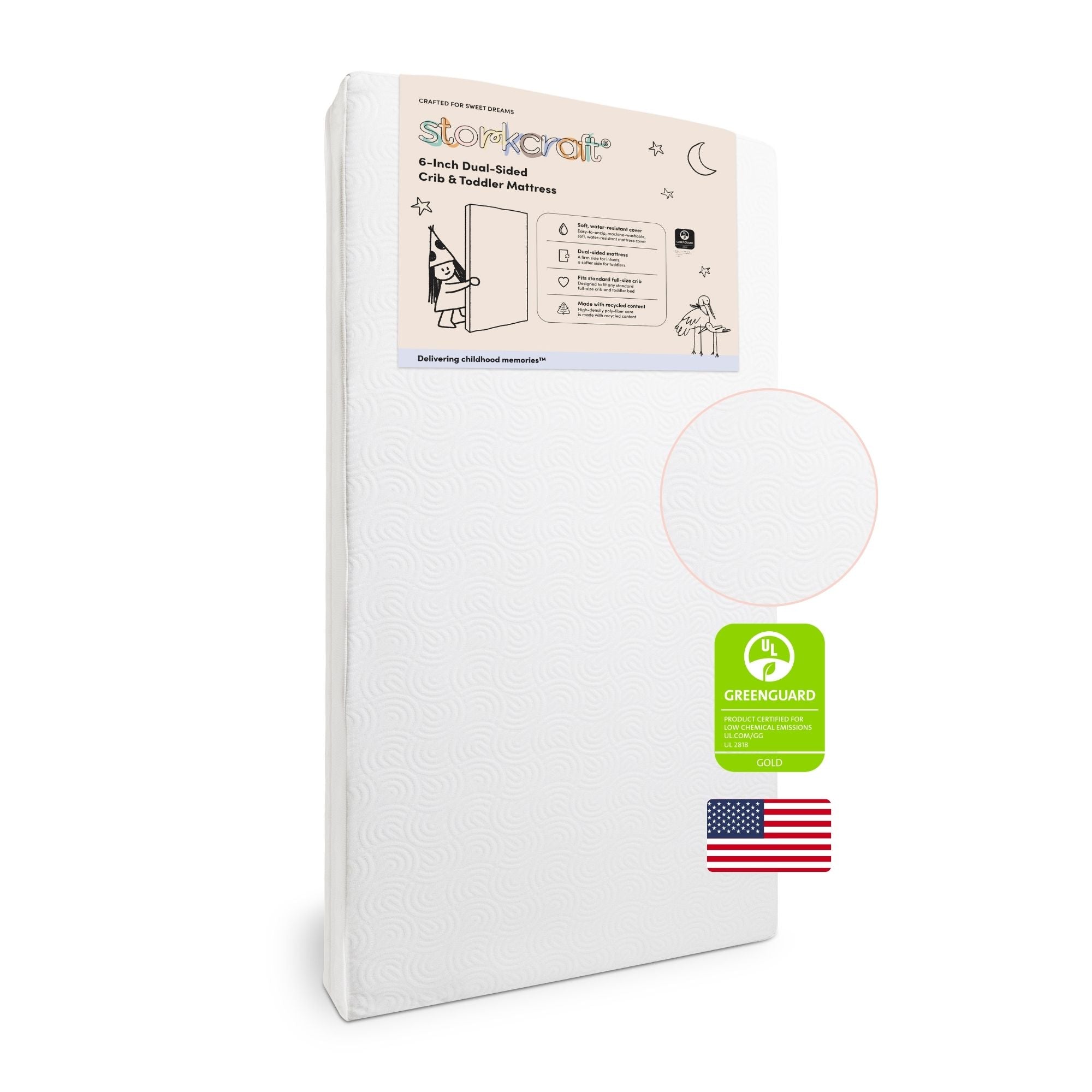 Storkcraft 6-Inch Dual-Sided Crib And Toddler Mattress litho