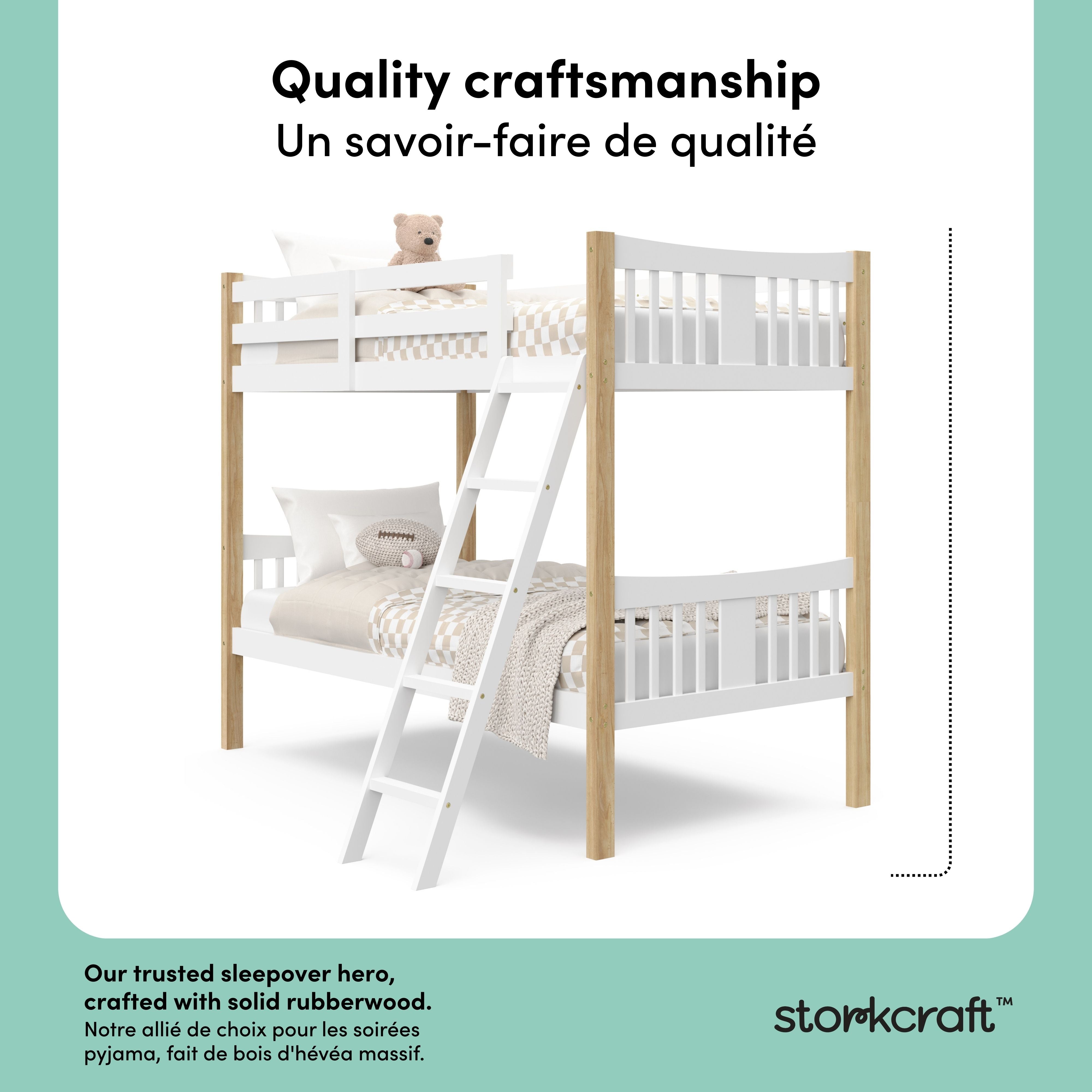 Caribou white with natural twin over twin bunk bed style callout