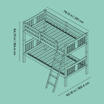 Caribou twin over twin bunk bed line drawing with dimensions