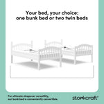 longhorn white twin over twin bunk bed twin bed conversion callout