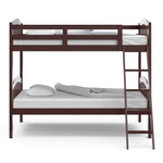 espresso bunk bed with fixed ladder side view