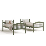 longhorn olive twin over twin bunk bed converted to two twin beds
