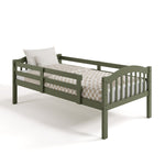 longhorn olive twin over twin bunk bed converted to one twin bed