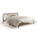 porto hazelnut king bed with bedding angle view
