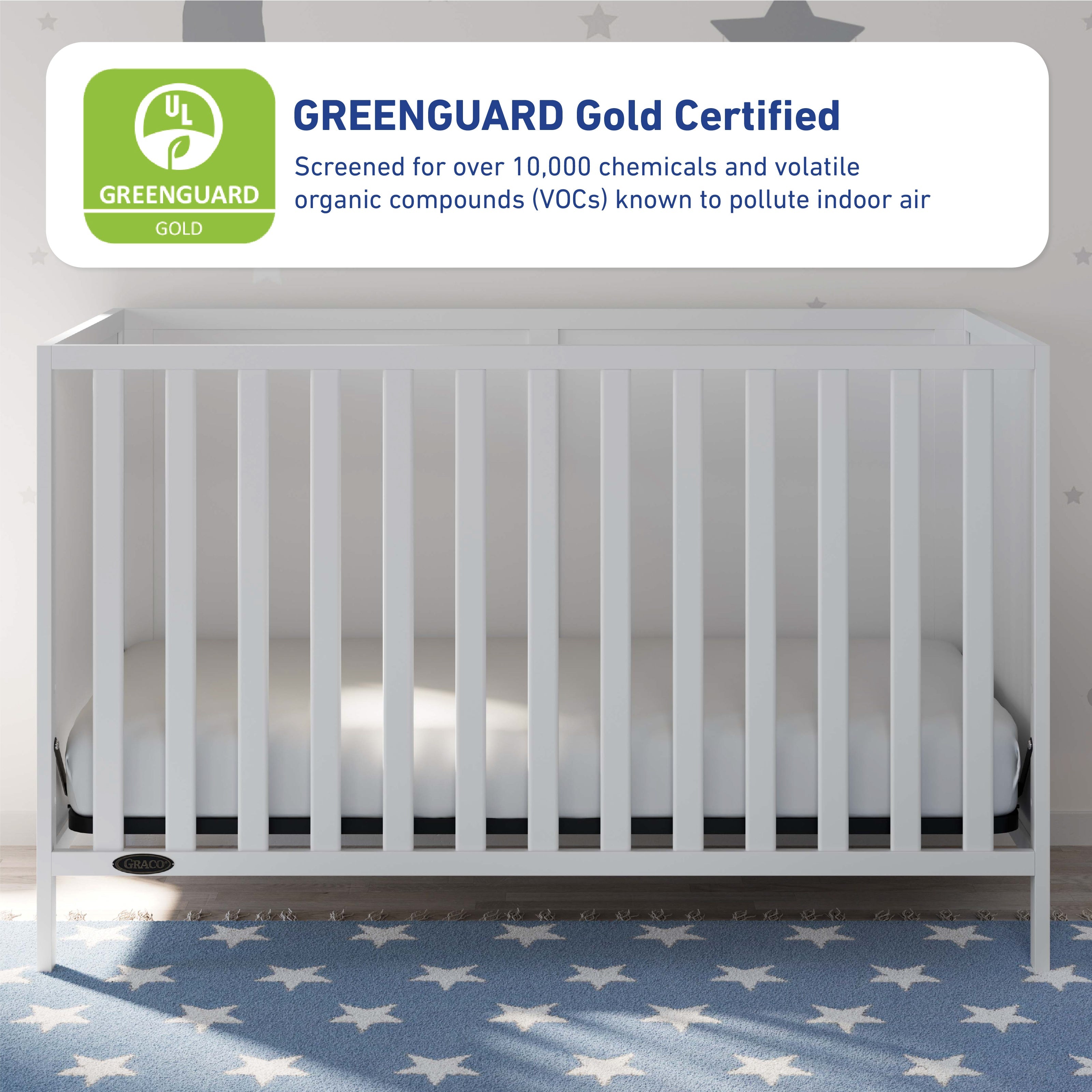 GREENGUARD Gold Certified white crib