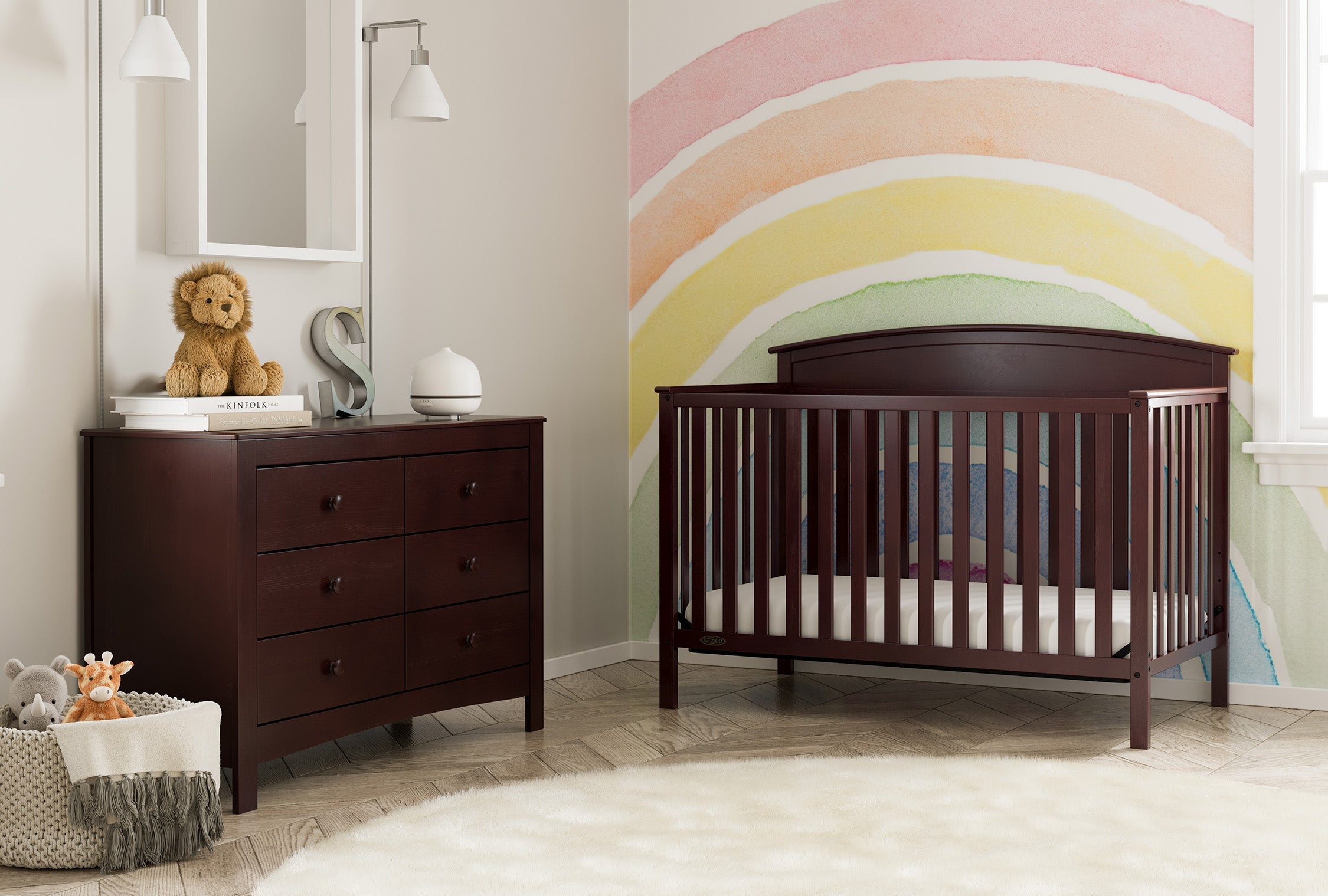 espresso 6 drawer dresser in nursery