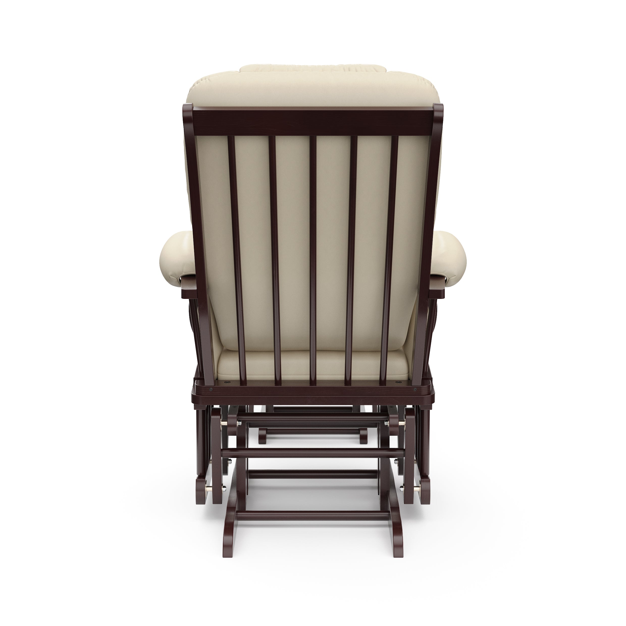 Tuscany espresso with beige glider and ottoman back view